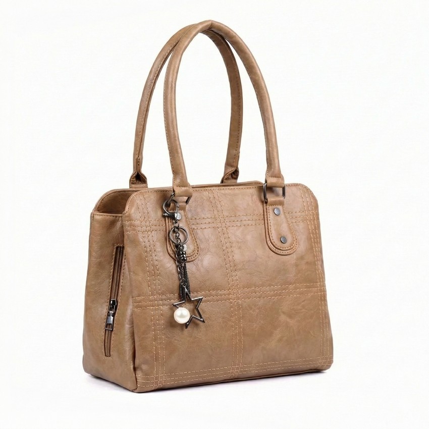 شنطة هاند جلد إيطالي كافيه مقاس 30×25